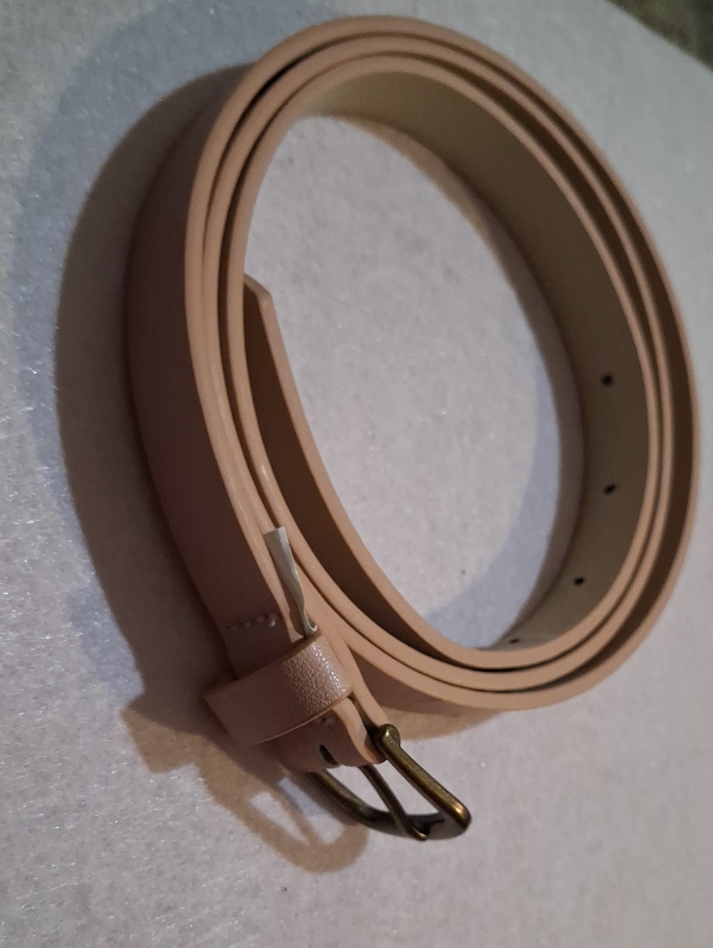 Classic Women's Thin Tan Leather Belt